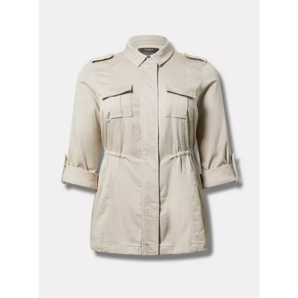 Torrid Twill Utility Anorak Jacket Size 4X Chateau Gray Outdoor Minimalist NWT